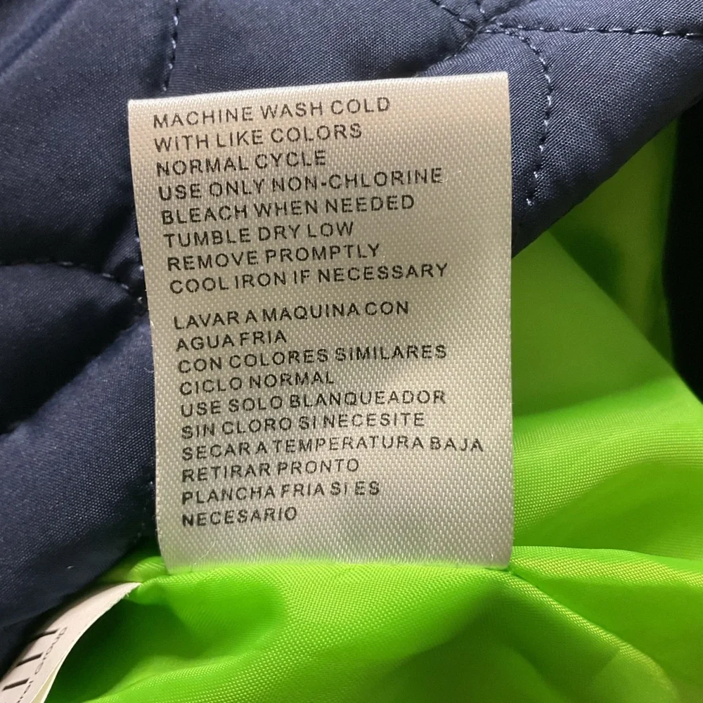 NFL Seattle Seahawks Blue and Green Team Apparel zip quilted jacket XL - Picture 7 of 13